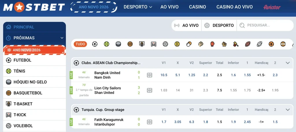 Apostas desportivas Mostbet